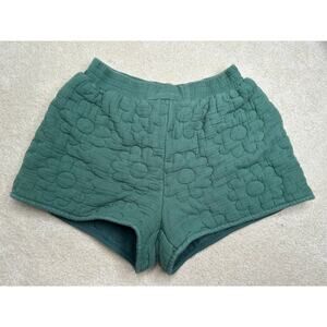 altar'd state: Green Floral Quilted Shorts
